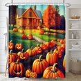 thumbnail image 2 of Pumpkin Bathroom Sets with Shower Curtain and Rugs and Accessories,Autumn Fall Halloween Shower Curtain Sets, Thanksgiving Vintage Orange Shower Curtains for Bathroom Decor 4 Pcs, 2 of 6