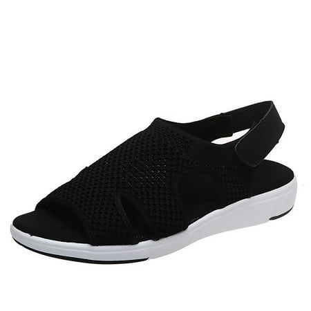 

Wmkox8yii Summer Ladies Sandals Breathable Elastic Webbing Platform Casual Sandals