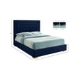 thumbnail image 3 of Meridian Furniture Nora Navy Velvet Queen Bed with Gold/Chrome Legs Included, 3 of 15