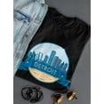 thumbnail image 3 of Skyline Badge Detroit City Women Black T-Shirt, Female Large, 3 of 4