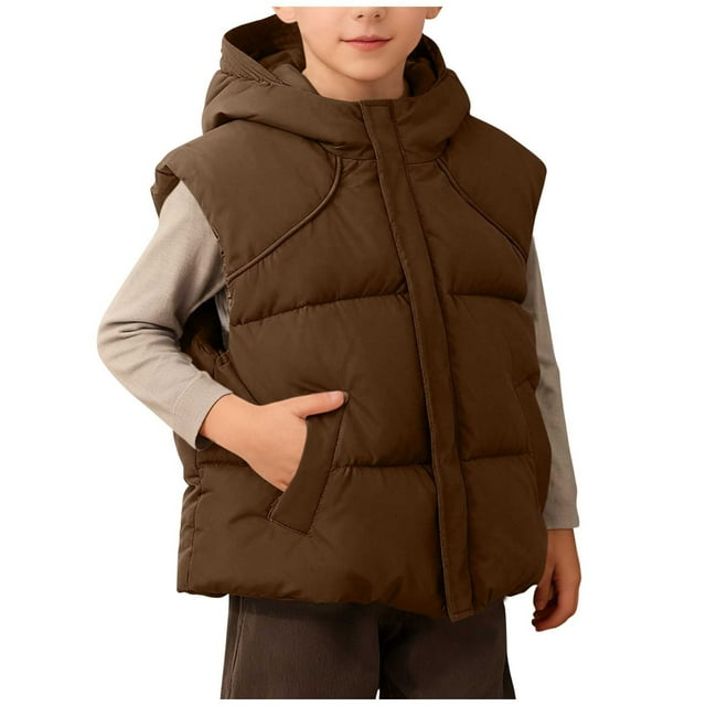 Youth Warm Coat with Fleece Jacket, Medium and Large Hooded Casual Jacket