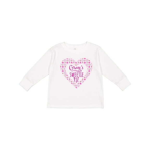 Inktastic Gran's Sweetie Pie with Pink Hearts Boys or Girls Long Sleeve Toddler T-Shirt
