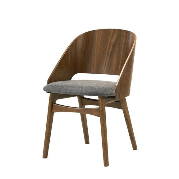 Miekor Furniture Delmon Fabric & Dark Walnut Side Chair (Set of 2) No7173