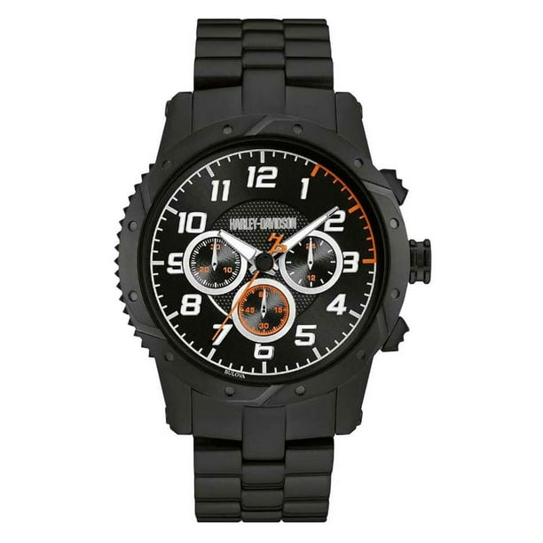 RELOJ HARLEY DAVIDSON BY BULOVA 78B138 COLOR NEGRO PARA HOMBRE ELEGANTE CON  CRONOGRAFO Bulova Harley Davidson Casual