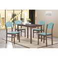 thumbnail image 1 of KB D995-3 Chaises Dînette en Bois &44; Bleu & Chocolat - Lot de 4, 1 of 1