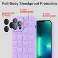 thumbnail image 3 of Compatible with iPhone 13 Pro Max Case with Camera Lens Protector, Cute 3D Plaid Design iPhone 13 Pro Max Phone Case for Women Girls, Soft TPU Shockproof Protective Cover 13 Pro Max Purple, 3 of 12