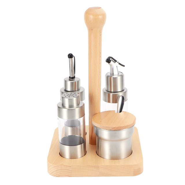 Kitchen Bottle Rack, Leakproof Multi-functional Beech Holder Seasoning Pot, For Home Kitchen Accessory Spice Pepper Jar Box Restaurant