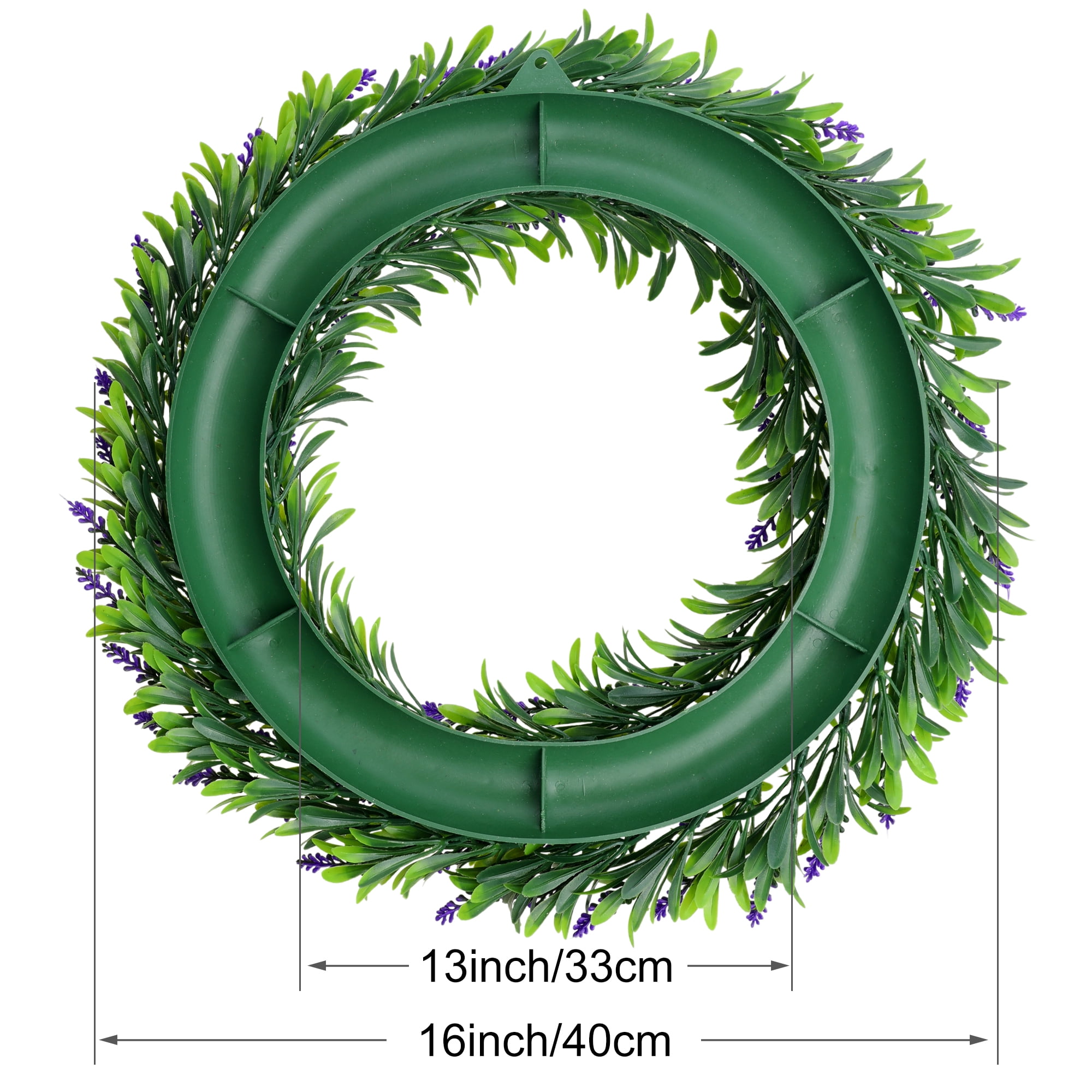 Unique Bargains Lavender Wreath for Front Door Artificial Wreaths Plastic Green Leaves