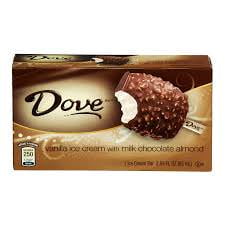 Dove Milk Chocolate with Almonds and Vanilla Ice Cream Bar, 2.89-Ounce (12