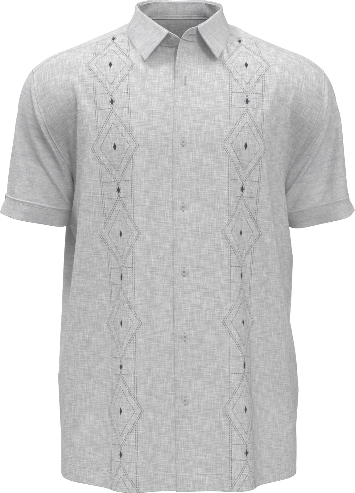 Cafe Luna Men’s and Big Men’s Geo Printed Panels Short Sleeve Button-Down Shirt, S-5XL