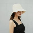 thumbnail image 3 of CoCopeanut Baru Wanita Matahari Topi Wanita Musim Panas Musim Gugur Ember Topi Pria Solid Panama Fedoras Outdoor Topi Visor Basin Cap Perjalanan hadiah, 3 of 6