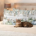 thumbnail image 3 of Green Blue Pumpkin Fall Outdoor Waterproof Pillow Covers, Thanksgiving Eucalyptus Leaves Wooden Decorative Rectangle Throw Pillowcase Sofa Cushion Sham for Patio/Couch/Chair, 20"x12" 2 Pack, 3 of 8