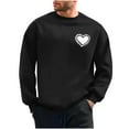 thumbnail image 2 of QUNYINEY Black Sweatshirts for Men Long Sleeve Casual Crew Neck Valentine's Day Tops Pullover Loose Drop Shoulder Sweatshirts, 2 of 8