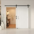 thumbnail image 6 of ALAMEDADT 48''x 80'' Sliding Barn Door with 8 Ft Barn Door Hardware Kit& Handle& Floor Guides,Pre-Drilled Holes Easy Assembly - Include Installation Manual, Water-Proof PVC Surface, H-Frame, White, 6 of 7