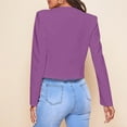 thumbnail image 4 of YDFCWXW Womens Open Front Work Blazer Long Sleeve Office Jacket Solid Color Cardigans with Zipper Pockets Purple, XXL, 4 of 6