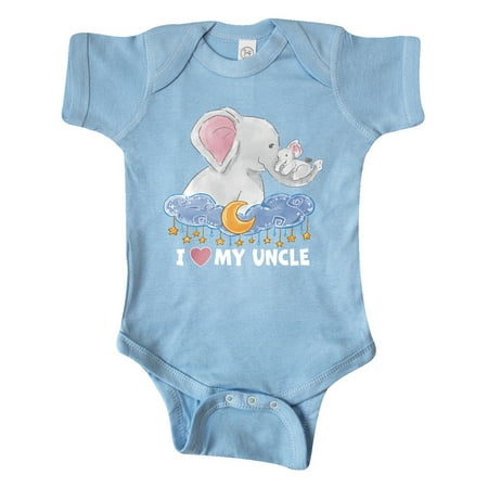 

Inktastic I Love My Uncle Cute Elephants with Moon and Stars Gift Baby Boy or Baby Girl Bodysuit