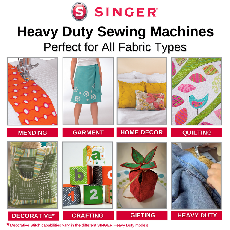  SINGER  Heavy Duty 4432 Sewing Machine with 110 Stitch  Applications, & Canvas Machine Tote - Sewing Made Easy : Everything Else