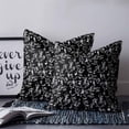 thumbnail image 2 of Pillow Covers 18x18 Set of 2, Black Botanical Throw Pillow Covers Decorative Couch Cushion Cover, Pastoral Spring Floral Classic Black Microfiber Soft Square Pillowcases for Bedroom Living Room Sofa, 2 of 7