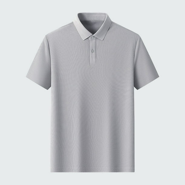 pstuiky camisetas para hombre, Suéter casual de manga corta con cuello vuelto, cómodo y liso para hombre camisas casuales para hombre m