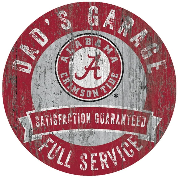 Alabama Crimson Tide 12" x 12" Dad's Garage Sign
