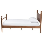 Baxton Studio Gianetta Japandi Platform Bed, Queen, Walnut Brown