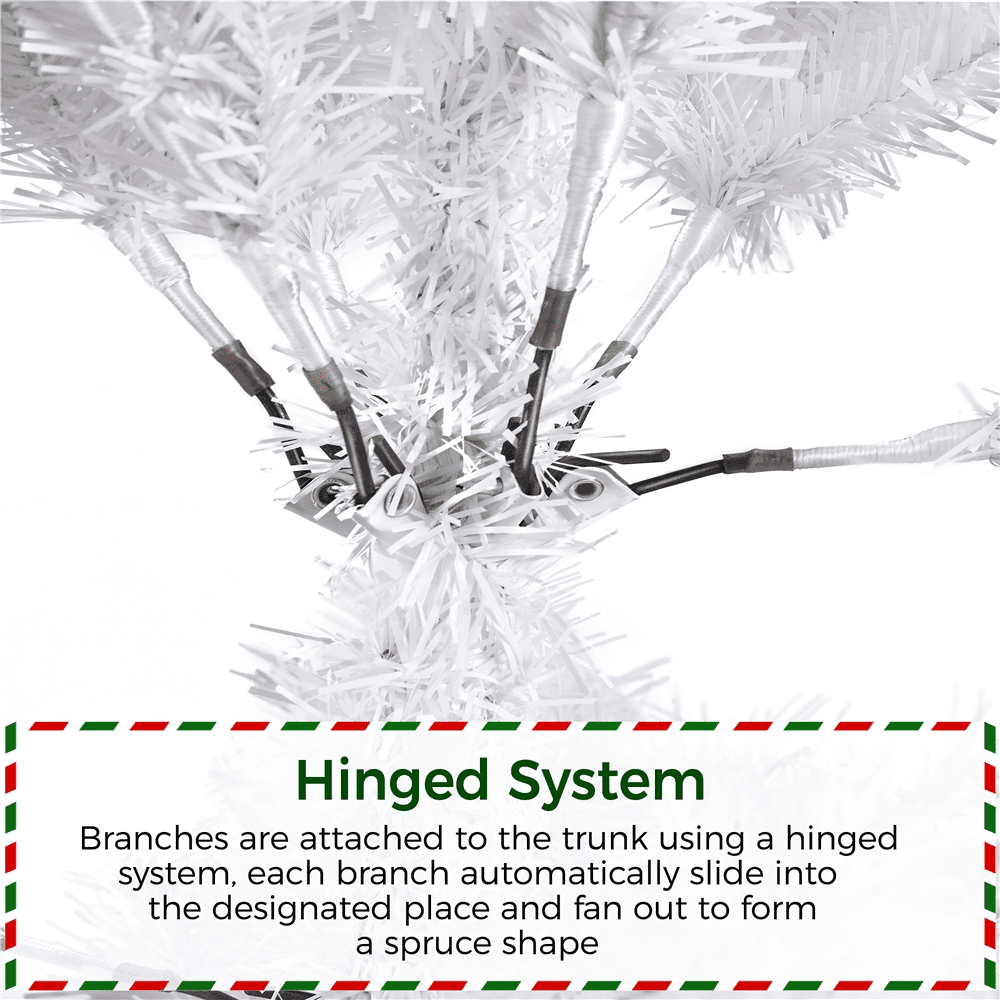Renwick 6Ft Pre-Lit Fir Artificial Christmas Tree with Foldable Stand, White
