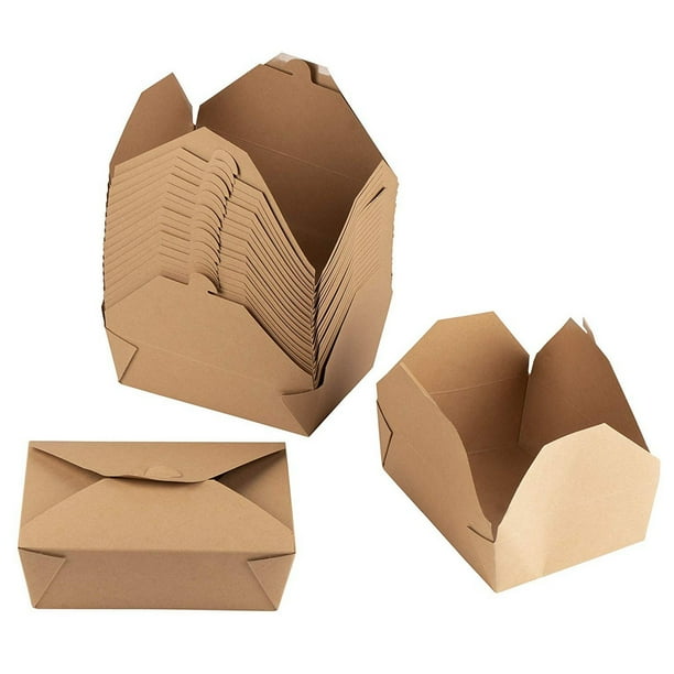 Kraft Paper TakeOut Box 100Pack Disposable Food Containers, 71oz