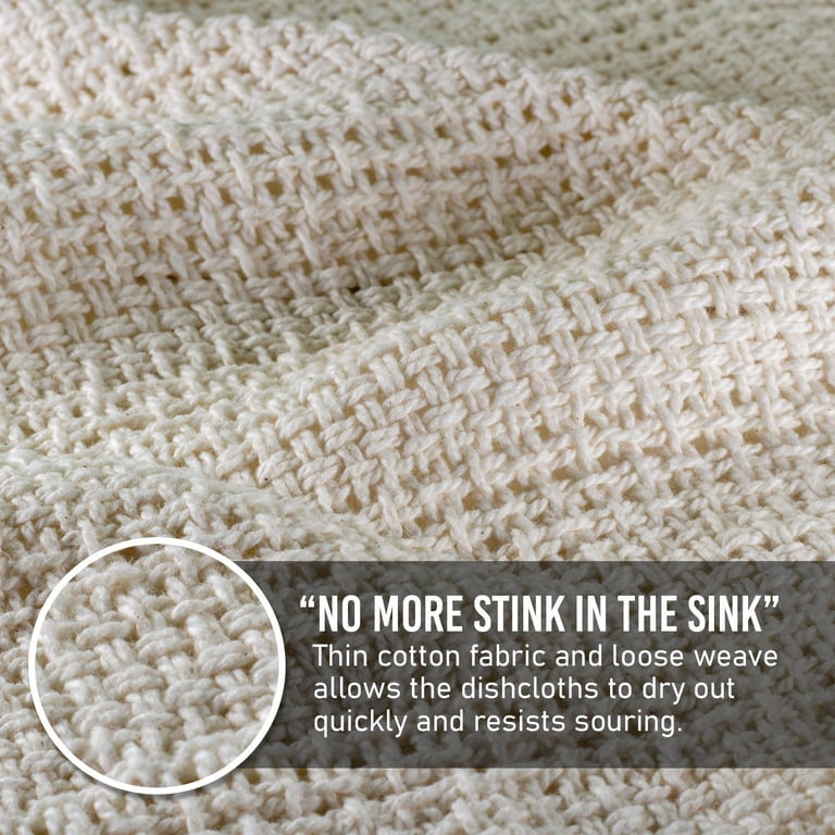 100% Cotton Hand-Knit Dish Scrubber, Set Of 2 In Denim — nest handmade