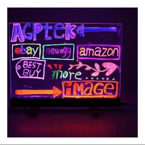 AGPtek 16"x12"Flashing Fluorescent Illuminated Erasable LED Message