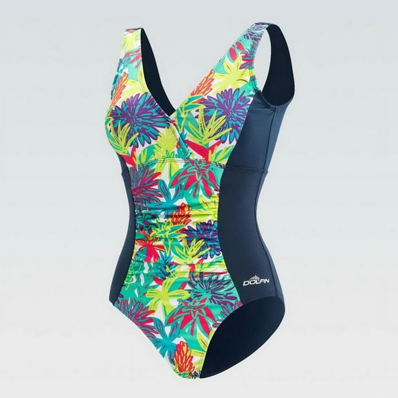 Womens AQUASHAPE V-Neck Printed Front Panel Suit