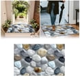 thumbnail image 2 of Corridor Stone Patterned Carpet 3D Pebble Design Entrance Mat Washable Floor Rug Bathroom Bedside Kitchen Non, 2 of 6