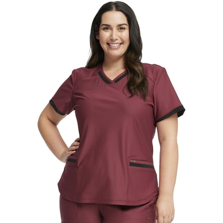 

Cherokee Form Scrubs Top For Women V-Neck Plus Size CK840 2XL Cabernet