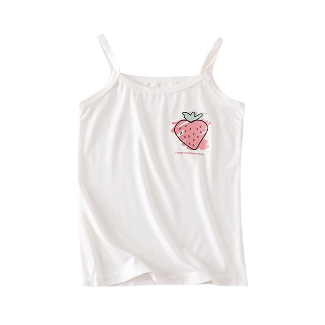 Yammkia Girls Tank Tops Ribbed Knit Sleeveless Round Neck Basic Crop Tops for Kids Girls Tops(White,6-7 Years)