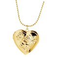 thumbnail image 1 of 2xRose Tallado Corazón Medallón Collar Regalo Dorado Zulema Collar con medallón con foto, 1 of 8