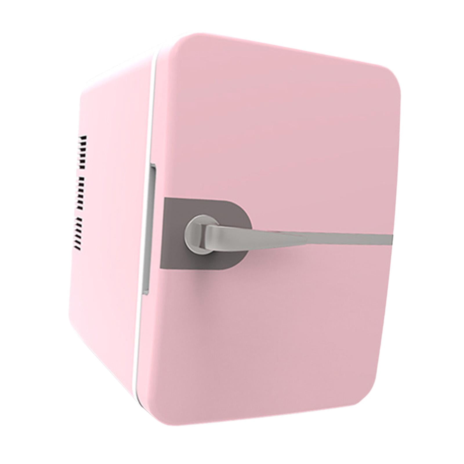 Fiocias 4L Mini Fridge Beverage Refrigerator Adjustable Temperature Valentines Day Gifts Pink