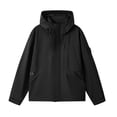 thumbnail image 3 of Liuinsasek Womens Windbreaker Waterproof Raincoat Long-Sleeve Solid Color Zipper Hooded Large Pocket Jacket for Outdoor Mountain Climbing Hiking Skiing Jacket, 3 of 7