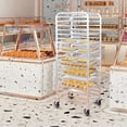 thumbnail image 3 of Giantex 20 Tier Bun Pan Rack, Bakery Rack w/2 Lockable Wheels, Aluminum Storage Cooling Trolley for Home Commercial, 3 of 10