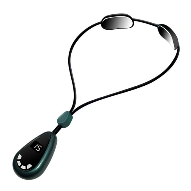 AMERTEER Portable Neck Massager with Neck Strap Shoulder Neck Pain 6 Massage Modes 15 Intensity Levels 3 Constant Heat Therapy Digital Display Rechargeable