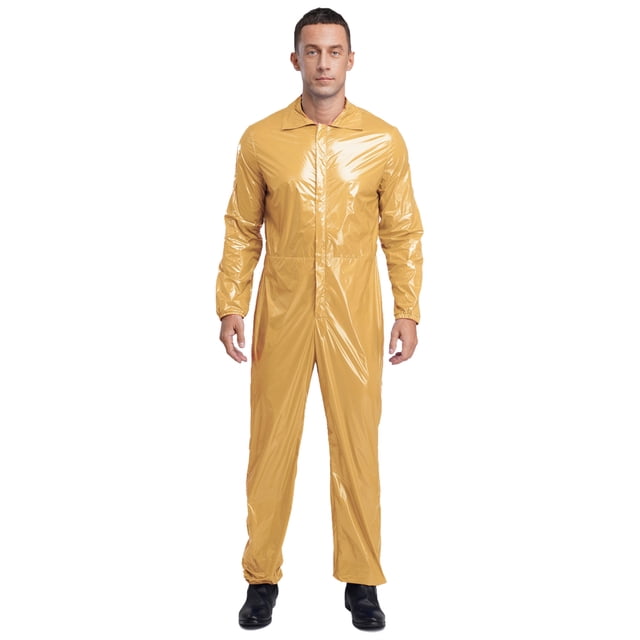 Manyakai Combinaison Imperméable pour Homme, Col Rabattu, Manches Longues, Taille Élastique au Dos, Kaki, P
