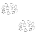 thumbnail image 2 of Billuyoard 10 unids/set cortadores de galletas de Navidad de acero inoxidable árbol de Navidad estrella casa campanas copo de nieve hornear Plata 2piezas, 2 of 6