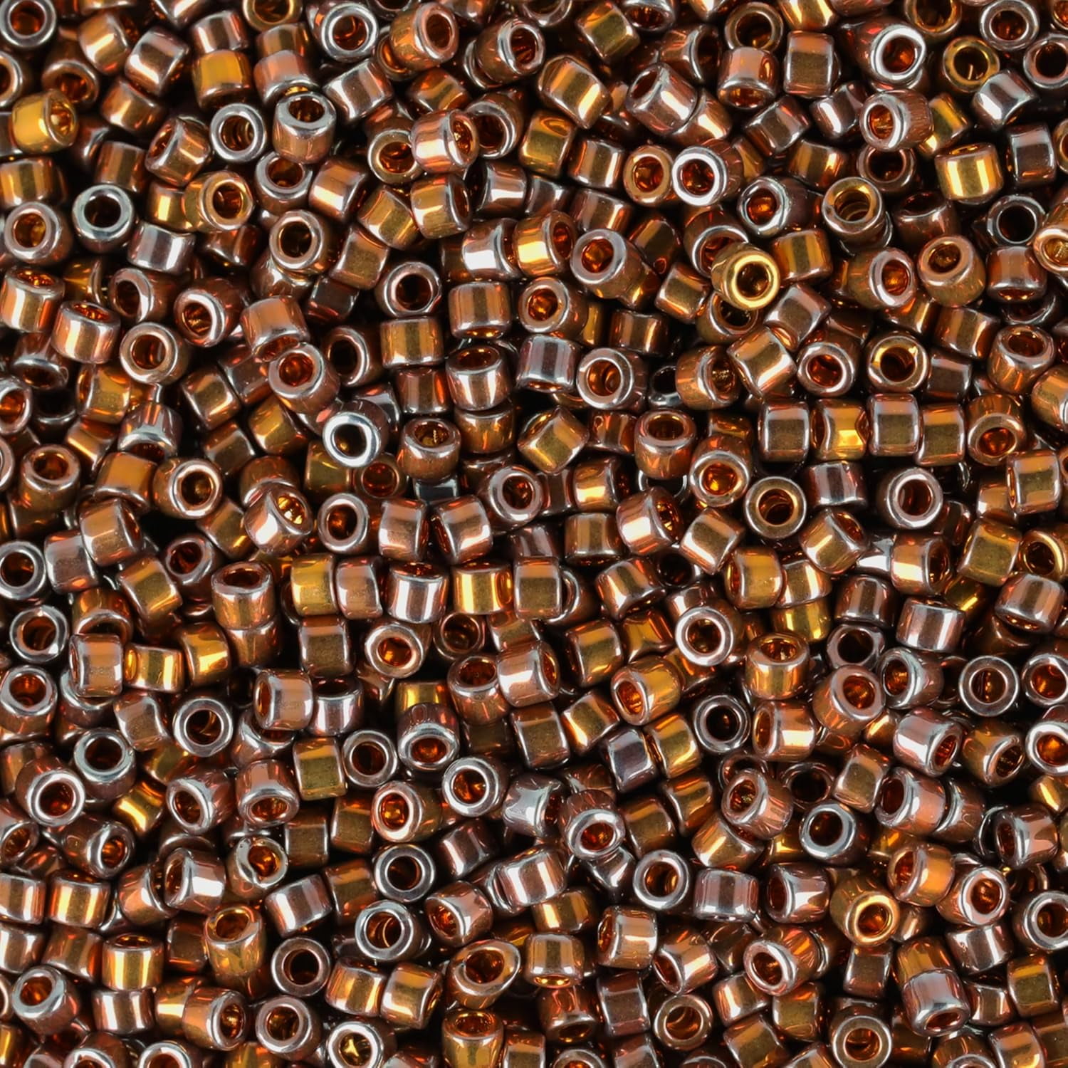 Miyuki Delica Seed Beads – Size 11/0 (1.6 mm), DB0506, Dark Red Gold AB, 7.2 g, Approx. 1440 Beads
