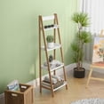 thumbnail image 7 of Bookshelf 4 Tier,Living Room Rustic Standing Shelf Storage Organizer,Solid Bamboo wood,Freestanding Tower Storage Stand Unit for Living Room, Bedroom, Kitchen, Easy Assembly, 7 of 7