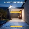 thumbnail image 3 of Luz Solar, Lampara Solar Exterior, 400W L&aacute;mparas Solares Exterior, IP66 Impermeable, 192 LED Potente Luces Solar con Control Remoto y Sensor de Movimiento, Adecuada para Entrada, Garaje, Ja, 3 of 7