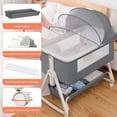 thumbnail image 5 of Yadala Baby Bassinet, 3 in 1 Bedside Sleeper with Storage Basket, Easy to Fold Bedside Crib, 0-24 Month, Gray, 5 of 7