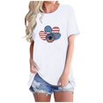 thumbnail image 1 of Tops Cortos para Mujeres Bandera de Moda Impresa Cuello Redondo, Camiseta de Manga 3/4 para Uso Diario, Casero Y Cómodo, 1 of 4
