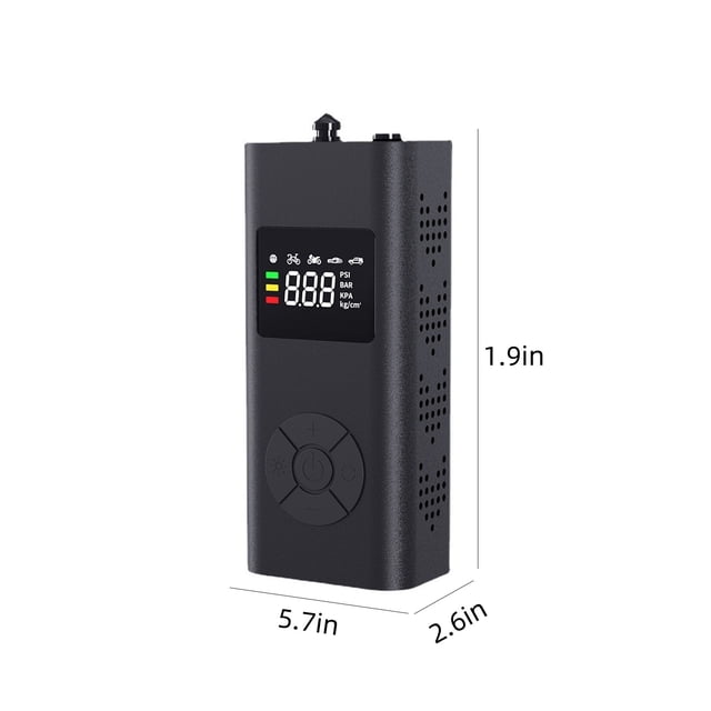 Herunwer Portable Digital Air Pump with LED Display, Auto-Stop, Preset Modes, and Power Cable