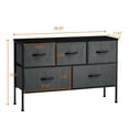 thumbnail image 5 of 5-Drawer Dresser Cabinet, Modern Fabric Cabinet of Drawers, Storage Chest for Kids Room, Storage Organizer Unit for Bedroom, Simple Home Furniture for Storing Clothes, Cosmetics, Dark Gray, 5 of 10