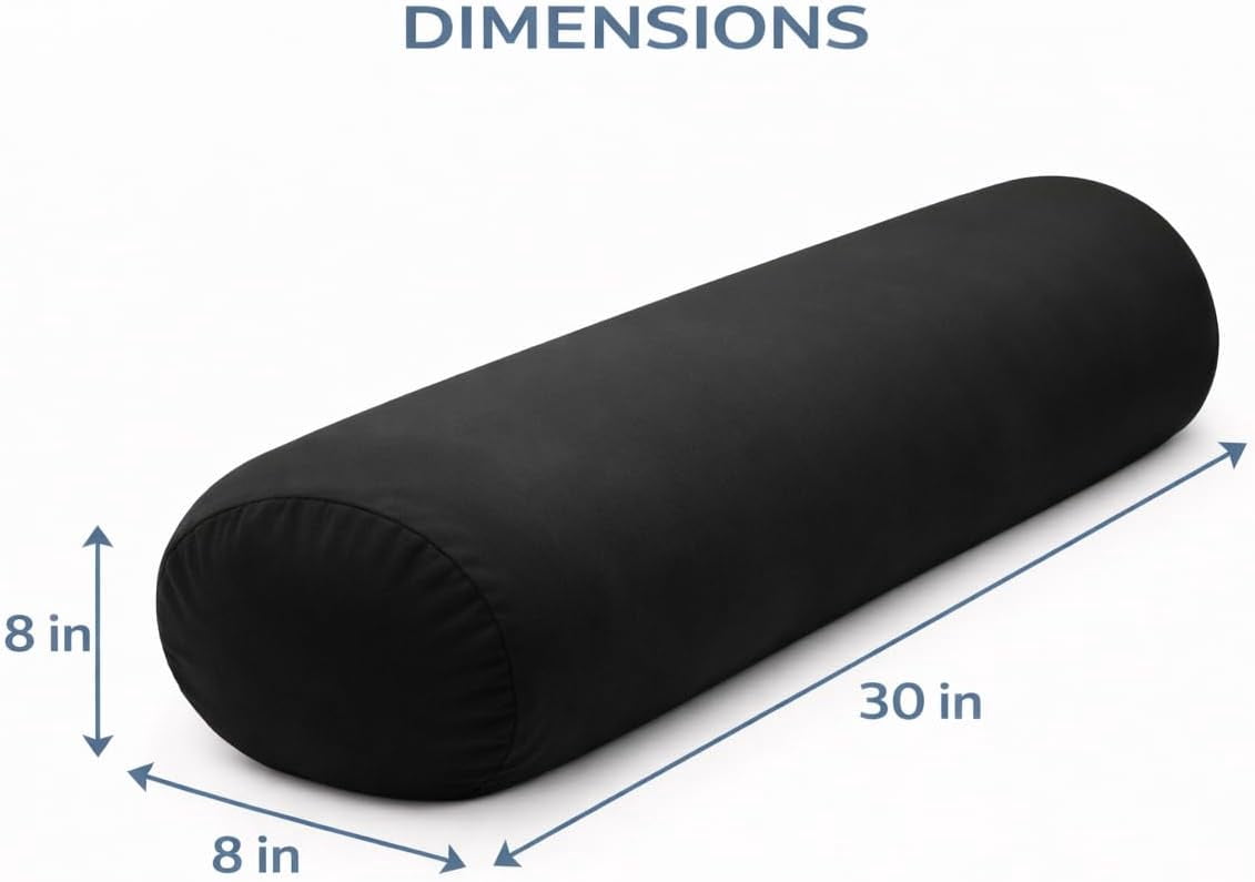 Mushy Pillows Compact Body Pillow – Moldable Microbead Support for Side Sleepers, 30" x 8"