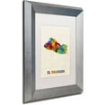 thumbnail image 2 of Trademark Fine Art "El Salvador Watercolor Map" Canvas Art by Michael Tompsett, White Matte, Silver Frame, 2 of 4