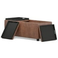 thumbnail image 6 of Avalon 42 inch Wide Contemporary Storage Ottoman in Distressed Saddle Brown Vegan Leather, 6 of 9